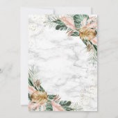 Blush Pink Gold Tropical Boho Chic Wedding Kaart (Achterkant)