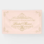 Blush Pink & Gold  Vrijgezellenfeest Spandoek (Horizontaal)