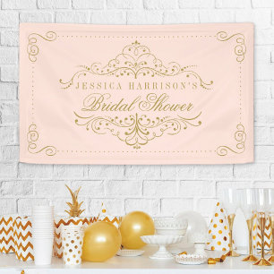 Blush Pink & Gold Vrijgezellenfeest Spandoek
