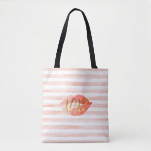 Blush Pink Gold XOXO Waterverf Kiss Draagtas