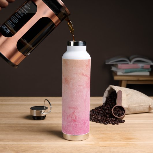 Blush Pink Gradient Sparkle Bottle Waterfles (Koffie)