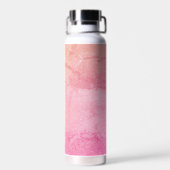 Blush Pink Gradient Sparkle Bottle Waterfles (Achterkant)