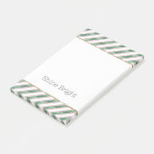 Blush Pink Green Glitter Stripes Christmas   Post-it® Notes (Schuin)
