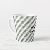 Blush Pink Green Glitzy Glitter Stripes Christmas Latte Mok (Linkerhoek)