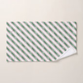 Blush Pink Green Glitzy Stripes Christmas Bad Handdoek (Handdoek)