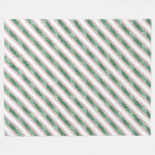 Blush Pink Green Glitzy Stripes Christmas Fleece Deken (Voorkant (Horizontaal))