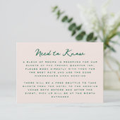 Blush Pink Green Simple Additional Information  Informatiekaartje (Staand voorkant)