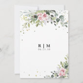 Blush Pink Greenery Engagement Party Uitnodiging (Achterkant)