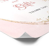 Blush Pink Greenery Glitter Cards and Gifts Shower Poster (Hoek)