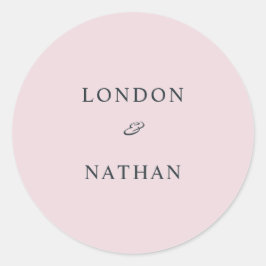 Blush Pink Greenery Ronde Sticker