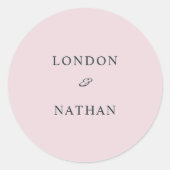 Blush Pink Greenery Ronde Sticker (Voorkant)