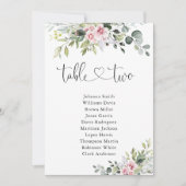 Blush Pink Greenery Tafel Nummer 2 Zitkaarten (Voorkant)