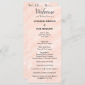 Blush Pink Grey Waterverf Wedding Program Programma (Voorkant / Achterkant)