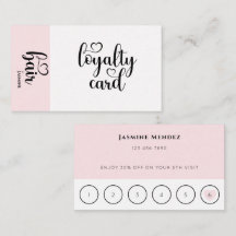 Blush Pink Hair 6 Appointments Loyalty Card