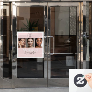  Blush Pink Hair, Makeup & Beauty Studio Branding  Raamsticker