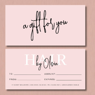 Blush Pink Hair Salon Logo Cadeaubonnen