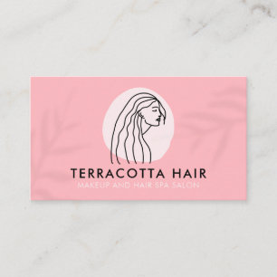 Blush Pink Hair Stylist Beauty Salon minimalist Visitekaartje