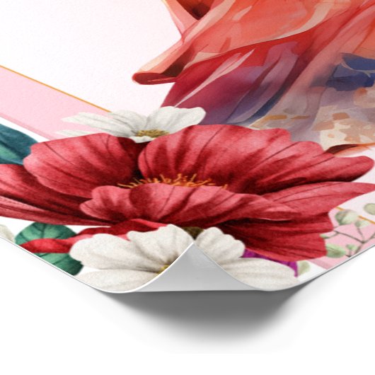 Blush Pink Half sari welkom teken Puberteit ceremo Poster (Hoek)