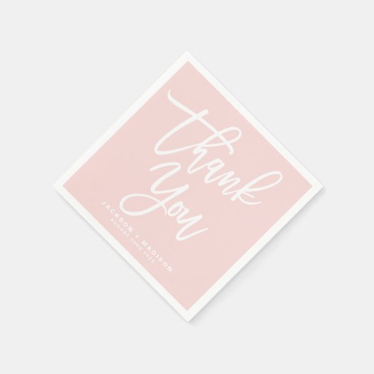 Blush Pink Hand Lettered Script Bedankt Servet (Hoek)