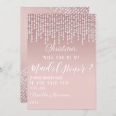 Blush Pink Hanging Diamond Lights Schat van eer Kaart (Voorkant / Achterkant)