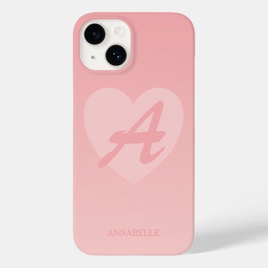 Blush Pink Heart Custom Case-Mate iPhone Case (Achterkant)