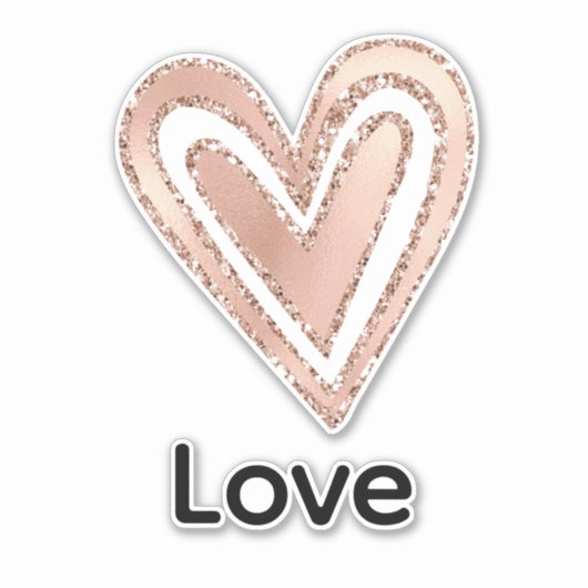 Blush Pink Heart Love Sticker (Voorkant)