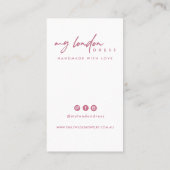 BLUSH PINK HEART WATERVERF DANK U VISITEKAARTJE (Achterkant)