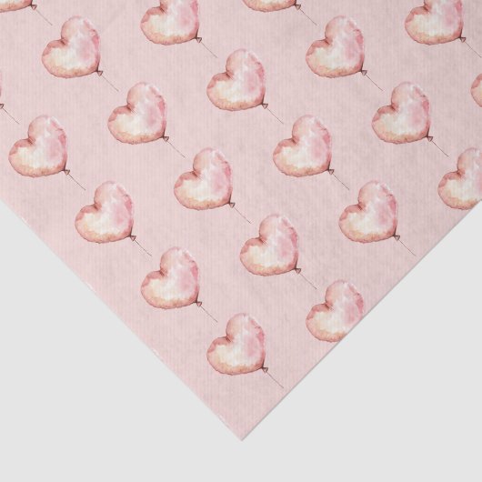 Blush Pink Hearts Birthday Tissuepapier (Detail)