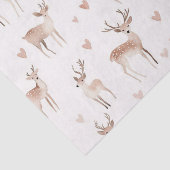 Blush Pink Hearts Cream Deer Christmas Tissuepapier (Detail)