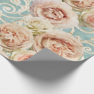  Blush Pink Heirloom Rozen Floral Damask Cadeaupapier