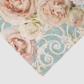 Blush Pink Heirloom Rozen Floral Damask Tissuepapier (Detail)