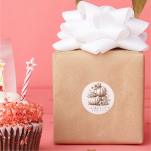 Blush Pink Highland Koe Herfst Pompoen stickers