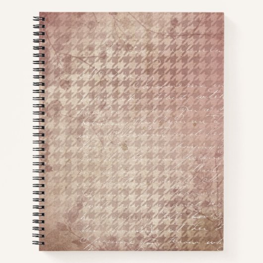 Blush Pink Houndstooth | Élégant Journal Neutre (Devant)