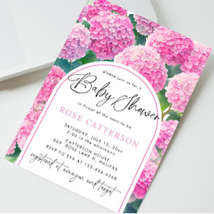Blush Pink Hydrangea Baby shower Kaart