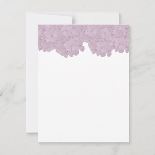 Blush Pink Hydrangea Reply Kaart (Achterkant)