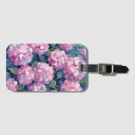 Blush Pink Hydrangeas Floral Bagagelabel