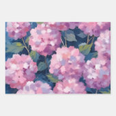 Blush Pink Hydrangeas Floral Inpakpapier Vel (Voorkant 3)