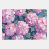 Blush Pink Hydrangeas Floral Inpakpapier Vel (Voorkant)
