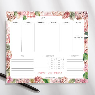 Blush Pink Hydrangeas Planner Pad Notitieblok