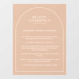 Blush Pink Hygiene Poster Beauty Makeup Business Raamsticker