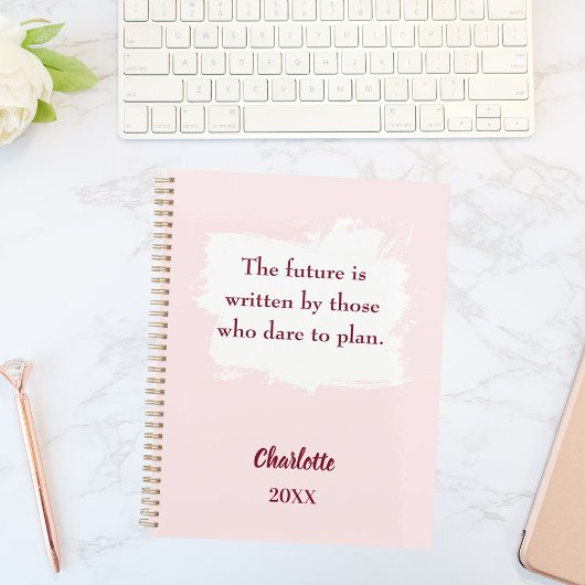 Blush pink inspirational quote 2026 planner
