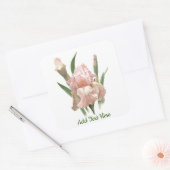 Blush Pink Iris Vierkante Sticker (Envelop)