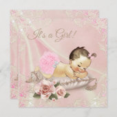 Blush Pink Ivory Baby shower Kaart (Voorkant / Achterkant)