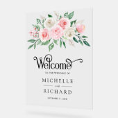 Blush Pink Ivory Floral Wedding Welcome (Angle)