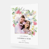 Blush Pink/Ivory Watercolor Roses Photo Welcome (Angle)