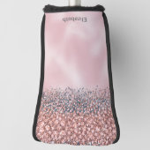 Blush Pink Jeweled Personalized Golfheadcover (Draai 90)