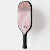 Blush Pink Jeweled Personalized Pickleball Paddle (Links)