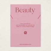 Blush Pink Jewelry Necklace Display Card Visitekaartje (Voorkant)