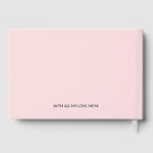 Blush Pink Keepsaké Script Baby Book for Mother (Verso)