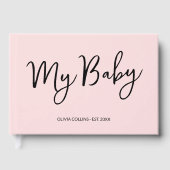 Blush Pink Keepsaké Script Baby Book for Mother (Recto)